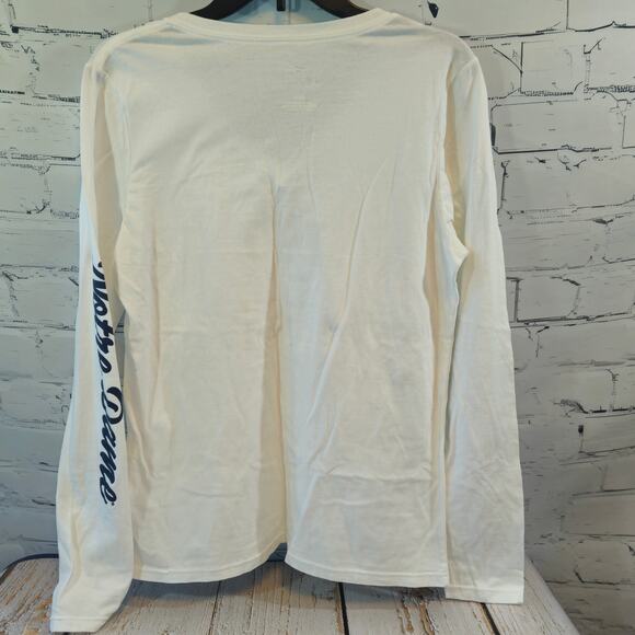 Fanatics Notre Dame Fighting Irish Womens V-Neck Long Sleeve Shirt White Size M - Picture 2 of 7